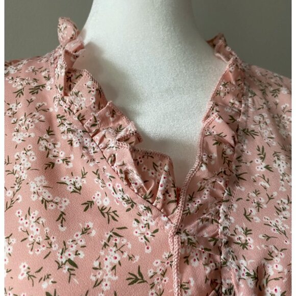 SHEIN Short-Sleeve Floral Blouse, Size Small - Picture 4 of 7